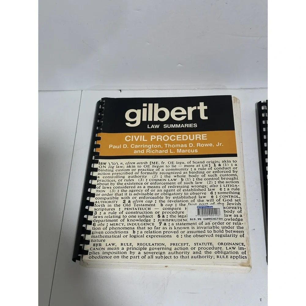 2x‎ Gilbert Law Summaries: Criminal Law + Civil peocedures 1988-89 vintage books
